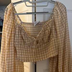Petal and Pup gingham yellow top